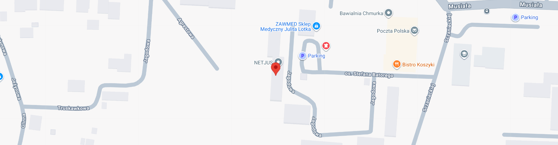 Mapa dojazdu NETJUS